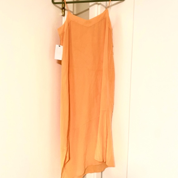 Beautiful Equipment cantaloupe color silk adjustable strap dress - Picture 2 of 3